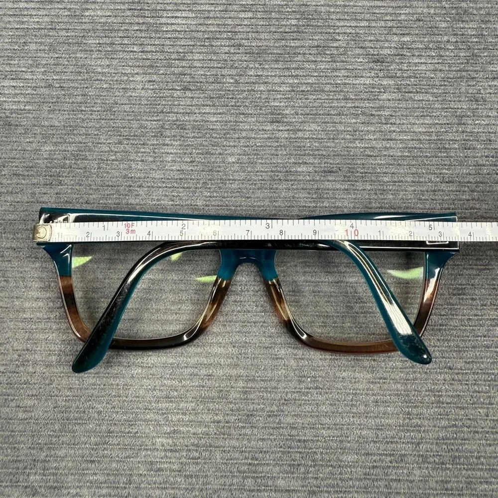 vTEA Teal Brown Square Eyeglass Frames 53-17-140